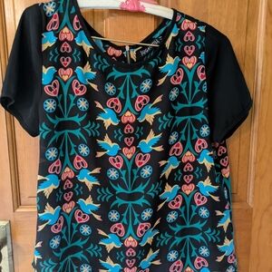 Sugarlips Black and Multicolor Patterned Blouse